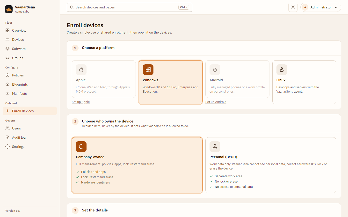 Enroll devices
